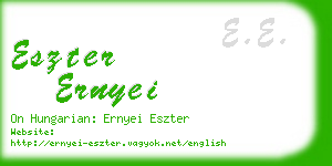 eszter ernyei business card